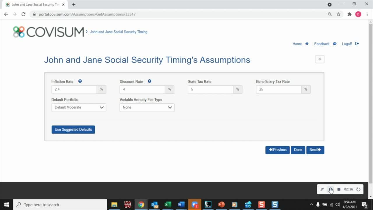 Social Security Timing | demo | Q2 2021