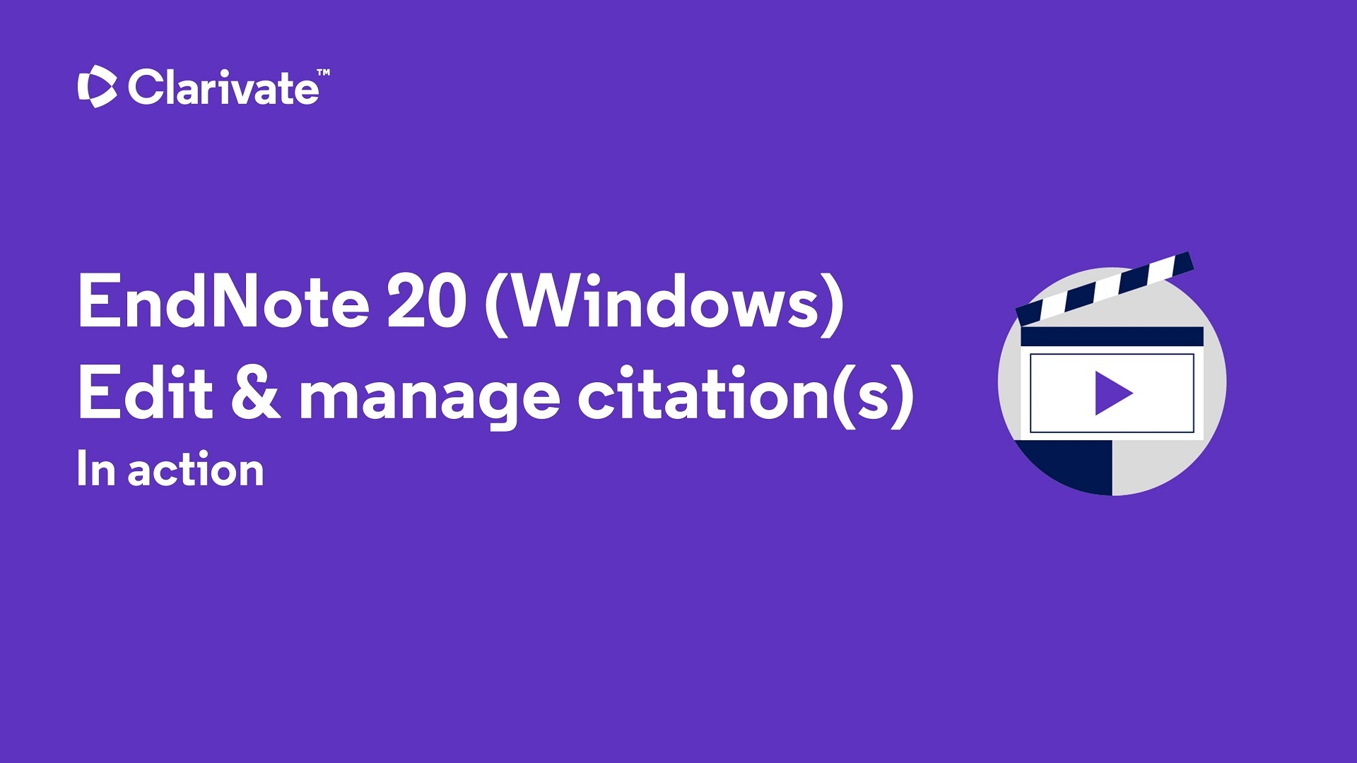 Cite While You Write: Edit & Manage Citations