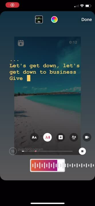 How to change lyric font on instagram story