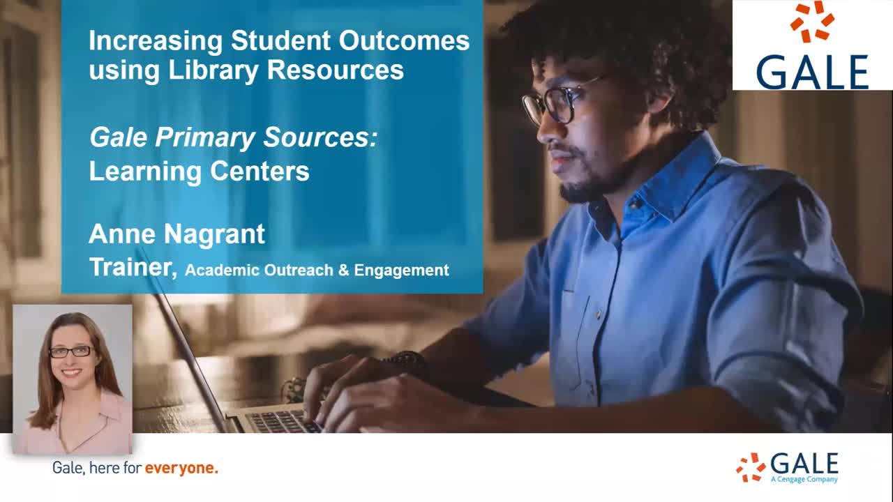 <span class = 'badge badge-success p-1 float-end'>New</span>Increasing Student Outcomes using Gale Primary Sources: Learning Centers</i></b></u></em></strong>