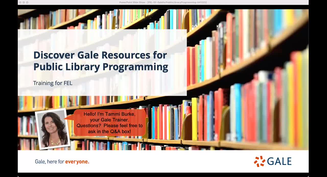 For FEL: Discover Gale Resources for Public Library Programming