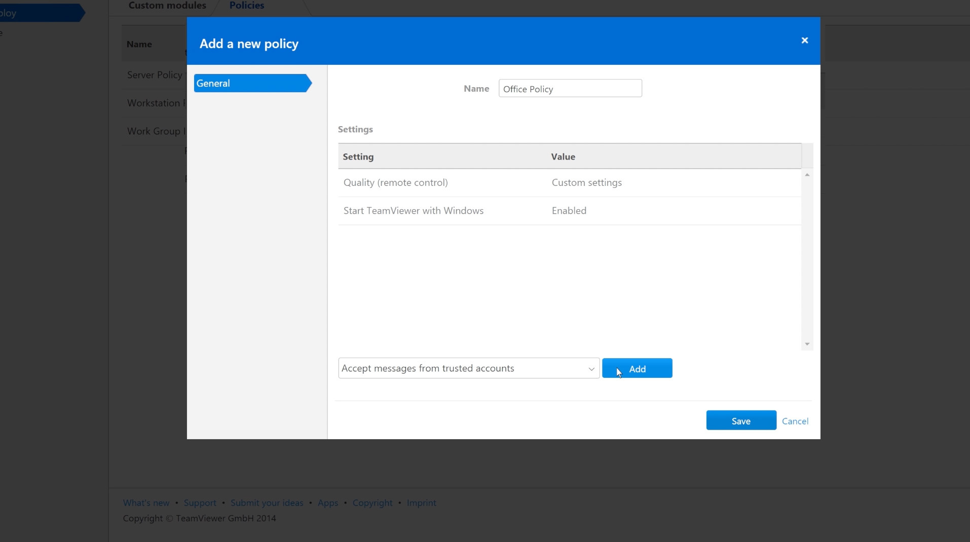 TeamViewer 10 - Creating a Centralized Setting Policy
