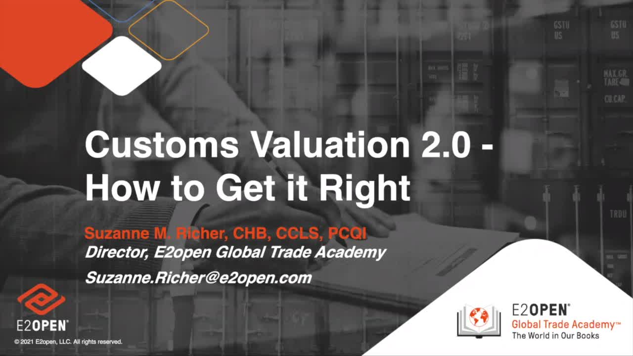 Customs Valuation 2.0 – How to Get it Right!