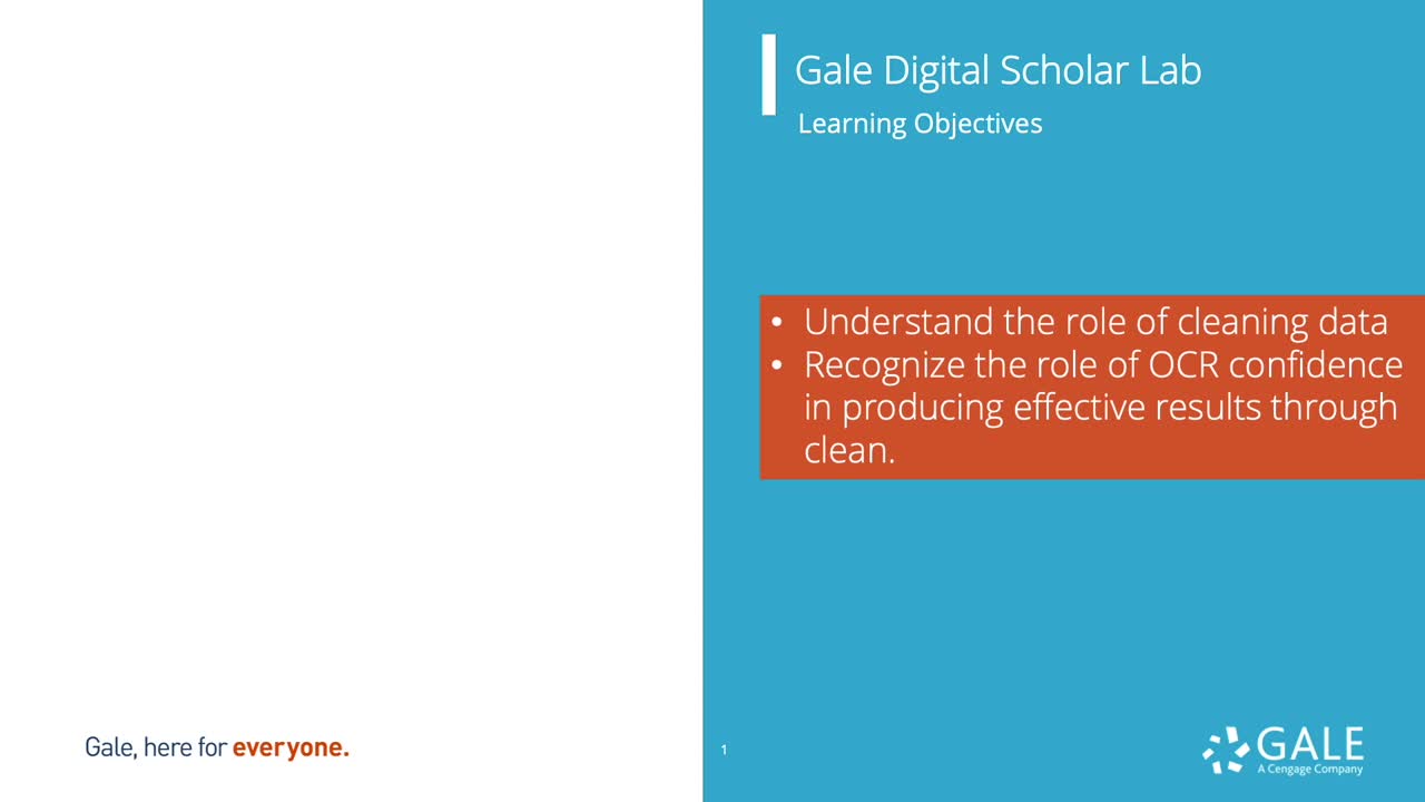 Gale Digital Scholar Lab: Clean - Overview