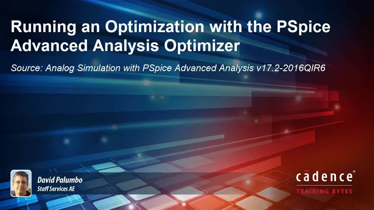 Running an Optimization with the PSpice Advanced Analysis Optimizer
