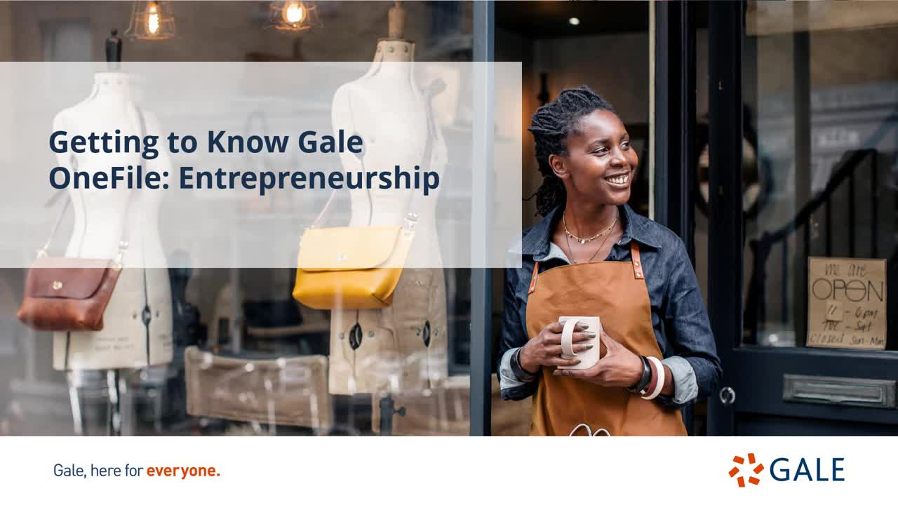 Gale OneFile: Entrepreneurship - For Higher Ed Users