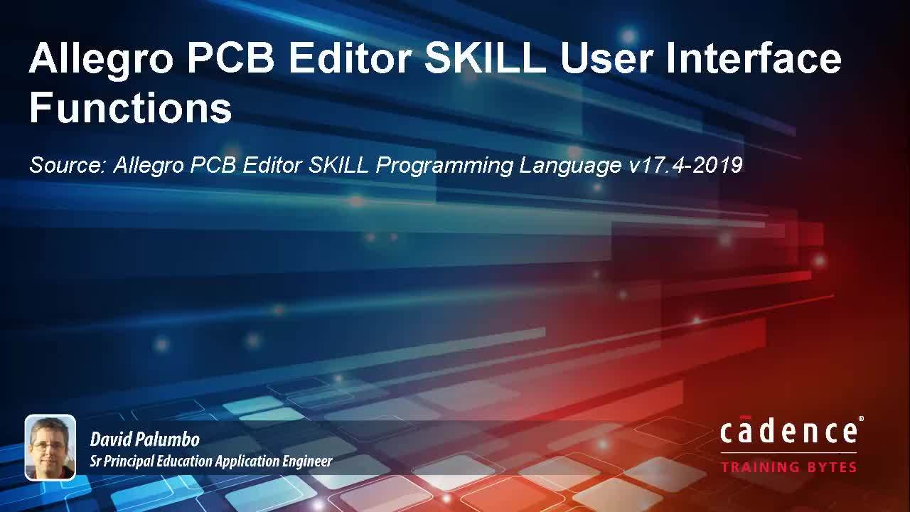 Allegro PCB Editor SKILL User Interface Functions