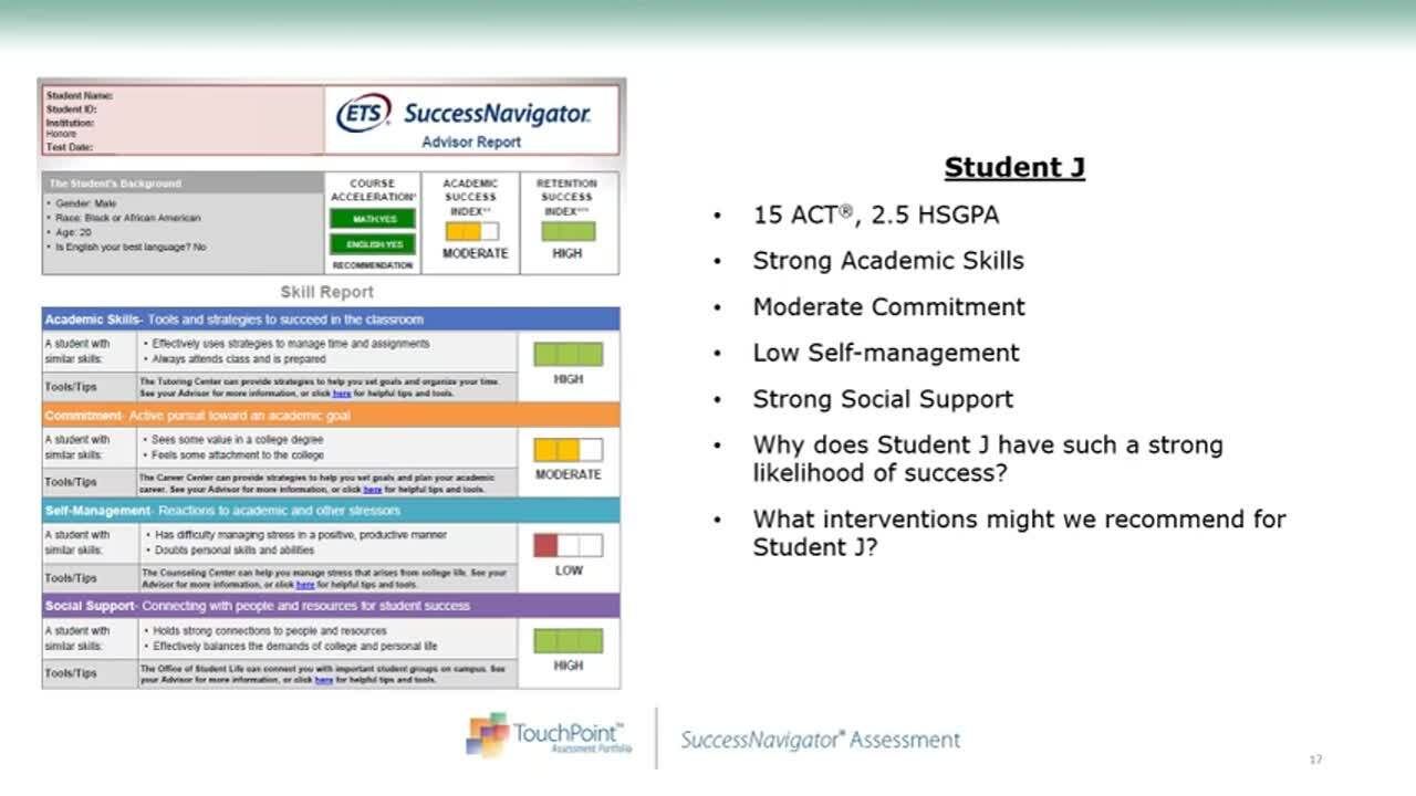 Driving Student Success Holistic Assessment, Placement, and Support