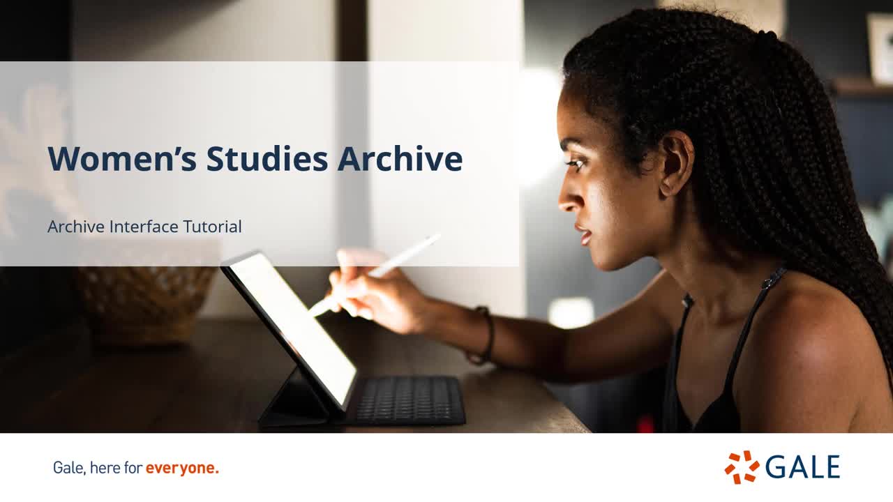 Women's Studies Archive - Interface Overview - For Higher Ed Users