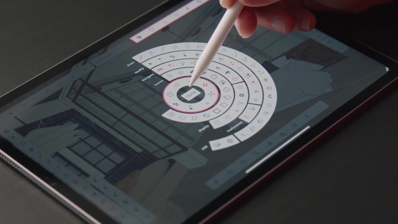 Accédez rapidement aux barres d'outils de raccourcis et personnalisez-les sur SketchUp pour iPad