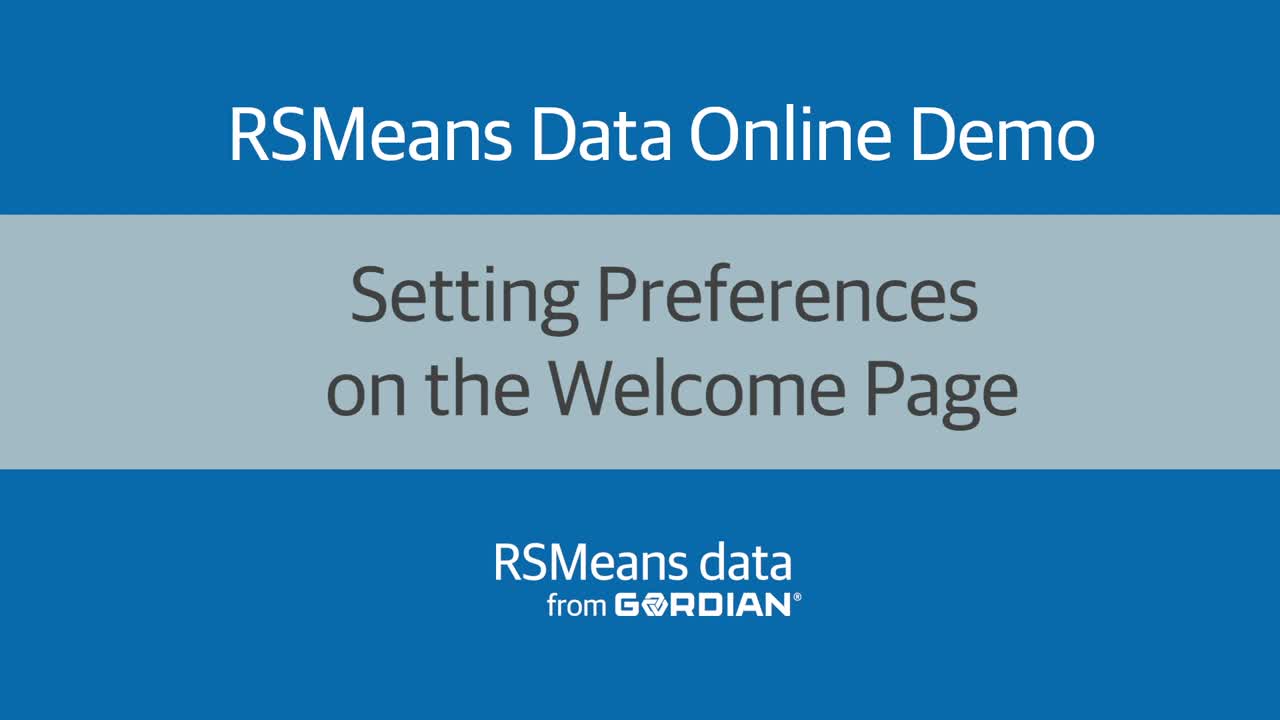 Setting Preferences on the Welcome Page