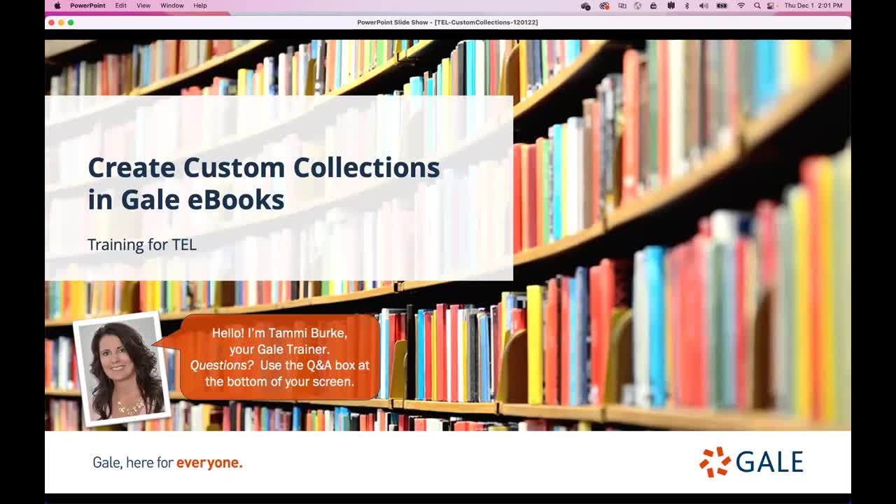 For TEL: Create Custom Collections in Gale eBooks