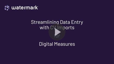  CV Imports for Digital Measures by<br />
Watermark Video-DM Clients