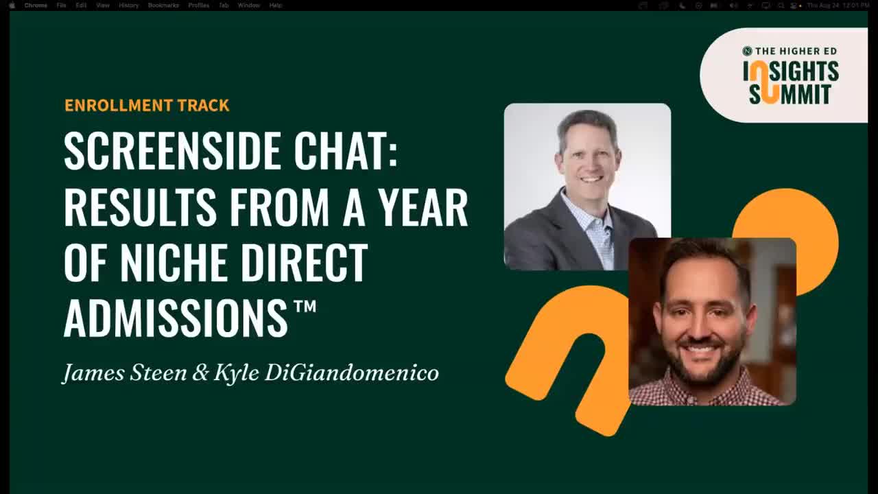 Screenside Chat – Results From a Year of Niche Direct Admissions™