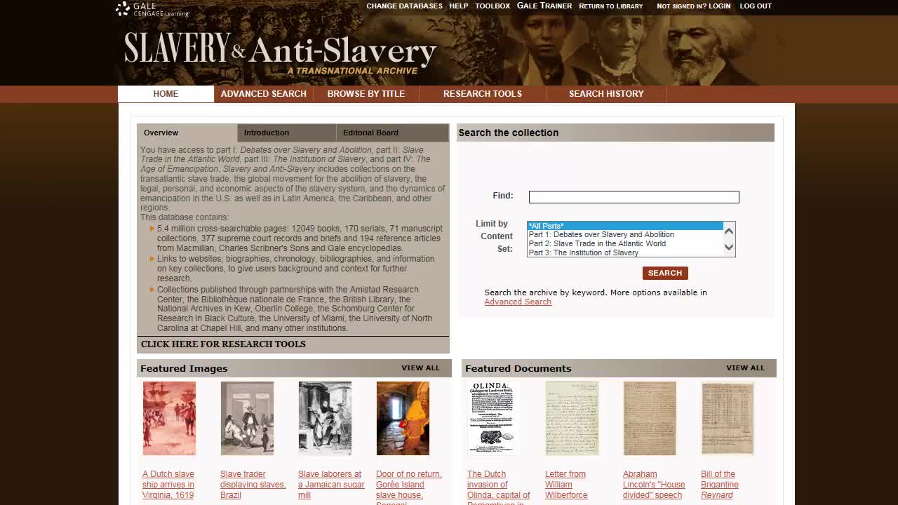 Slavery and Anti-Slavery: A Transnational Archive - Basics</i></b></u></em></strong>