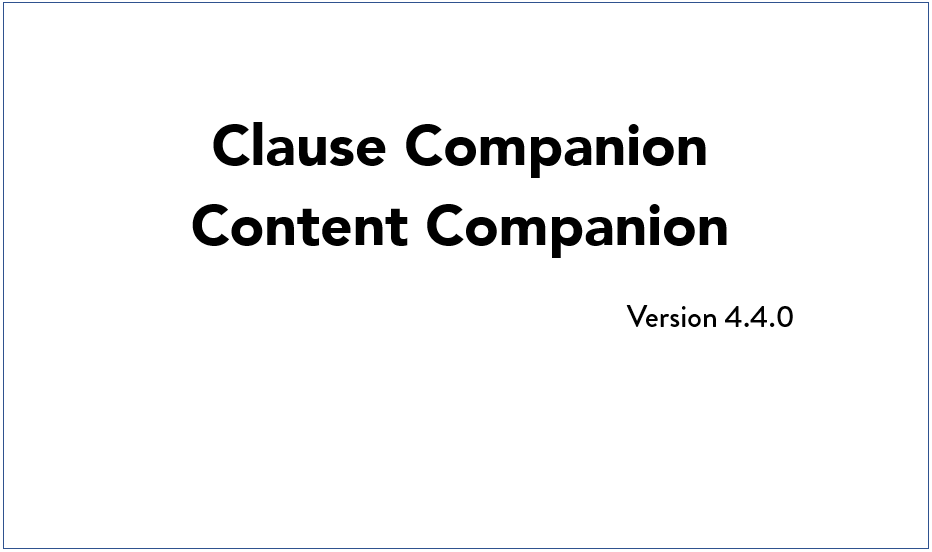 Q4 2019 Clause and Content Companion Update Video
