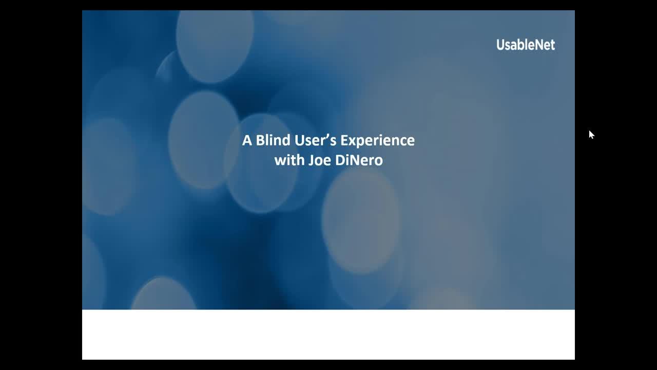 Powerpoint slide - A Blind User's Experience 