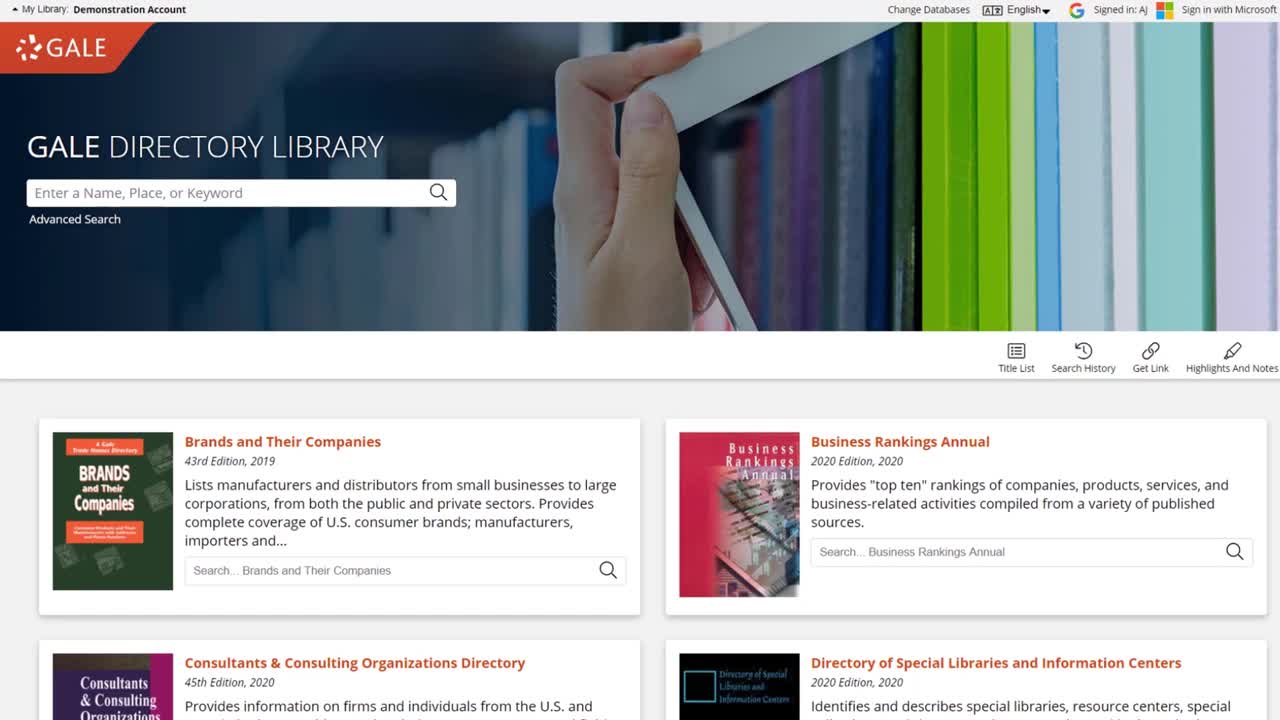 Gale Directory Library - Encyclopedia of Associations