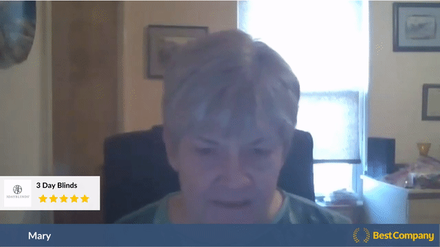 Mary Rusnak Customer Review Video About 3 Day Blinds
