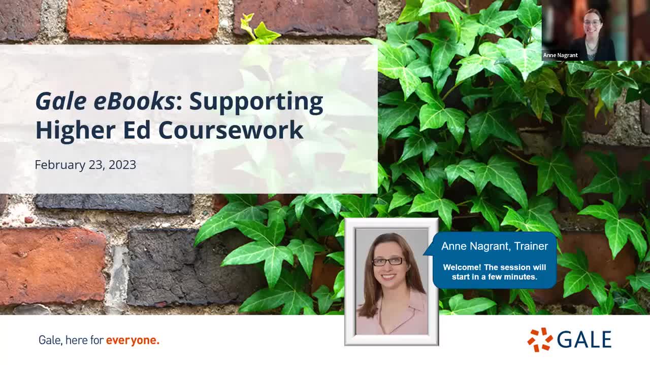 Gale eBooks: Supporting Higher Ed Coursework