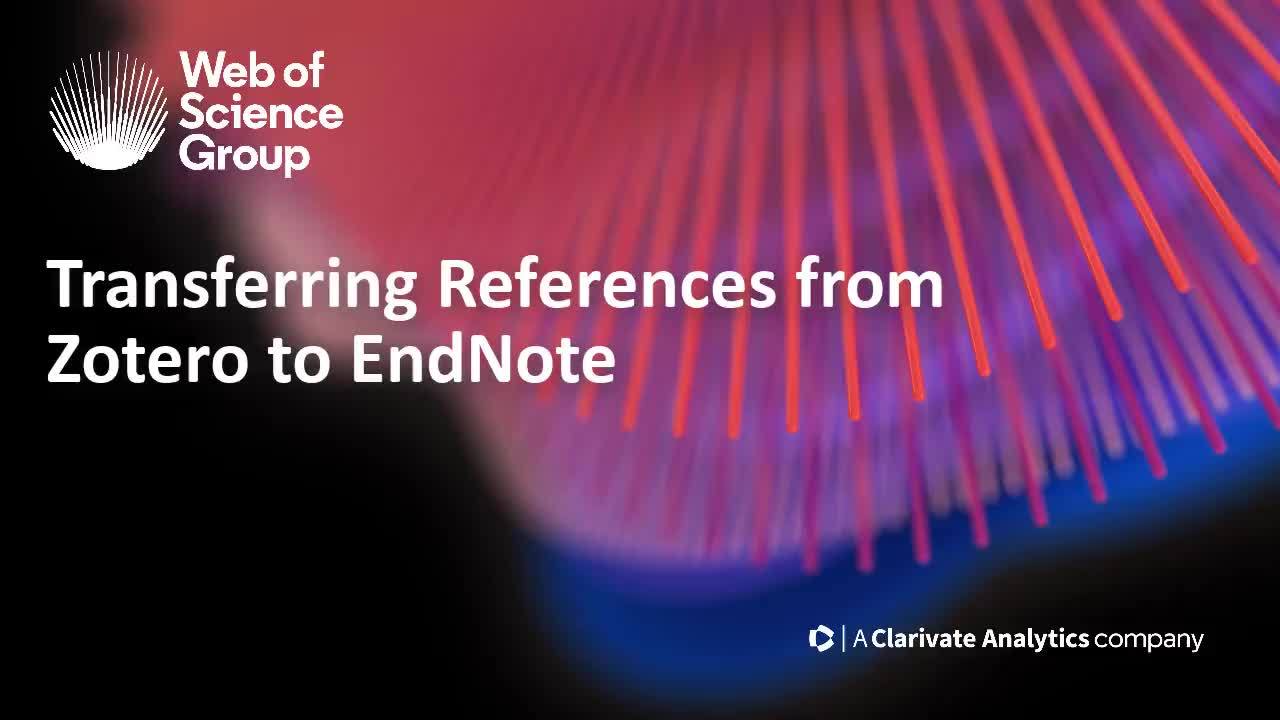 Importing references from Zotero to EndNote