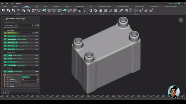 Gif showing plate heat exchanger in nTopology