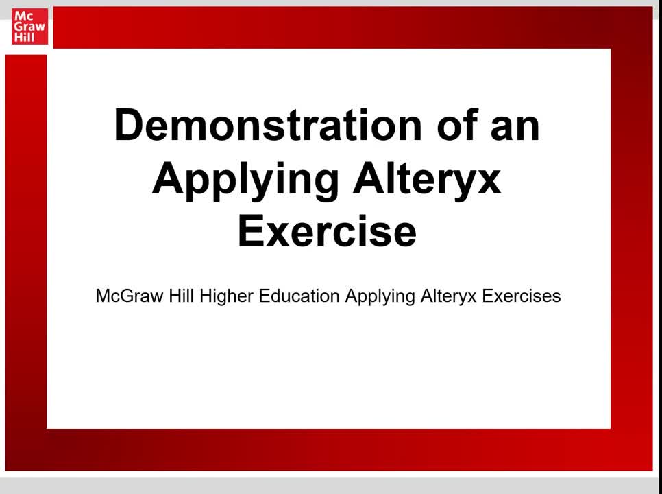 A Demo of How to Use Applying Alteryx Exercises in Your Course