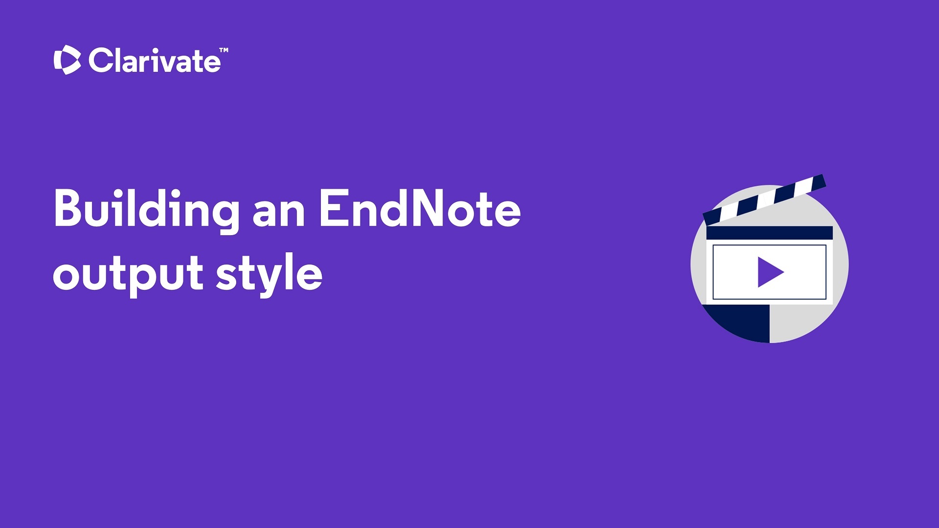 Building an EndNote output style