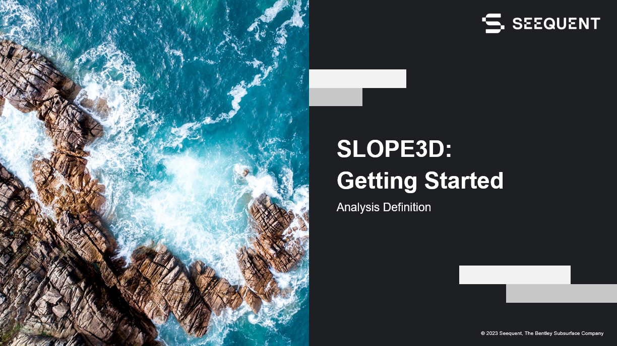 Введение в SLOPE3D — Определение анализа