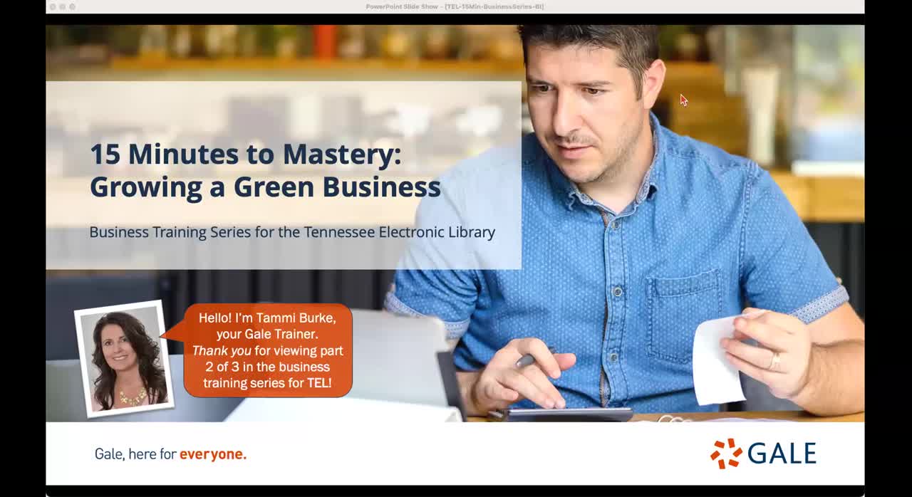 For TEL: 15 Minutes to Mastery: Growing a Green Business
