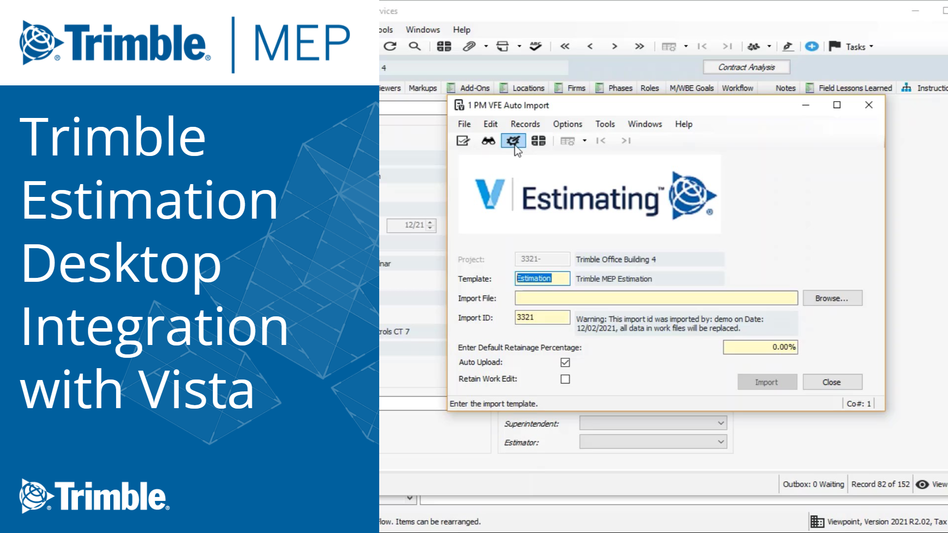 Estimation Desktop Integration with Vista