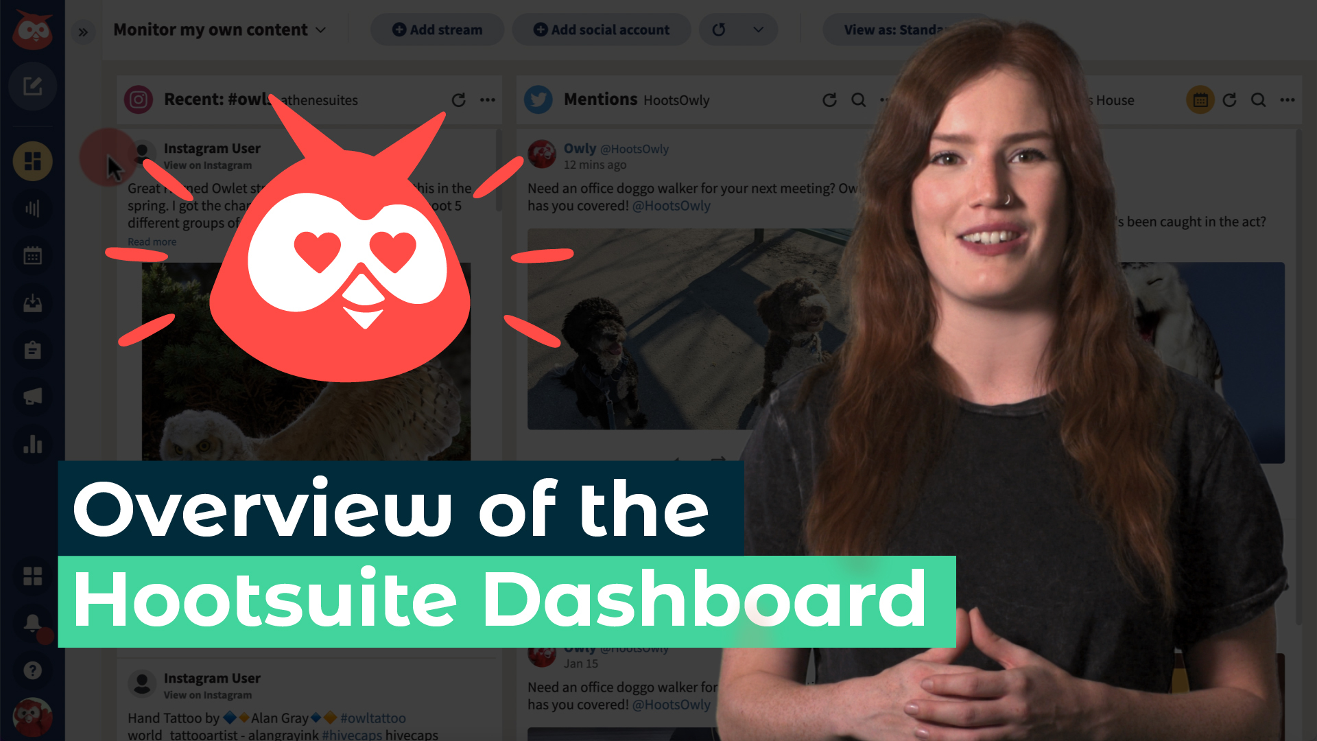 Überblick über das Hootsuite-Dashboard-Video.