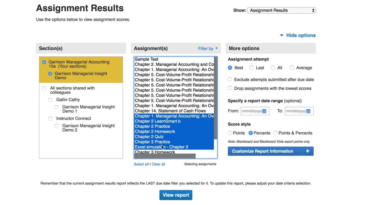 mcgraw hill connect shared assignments