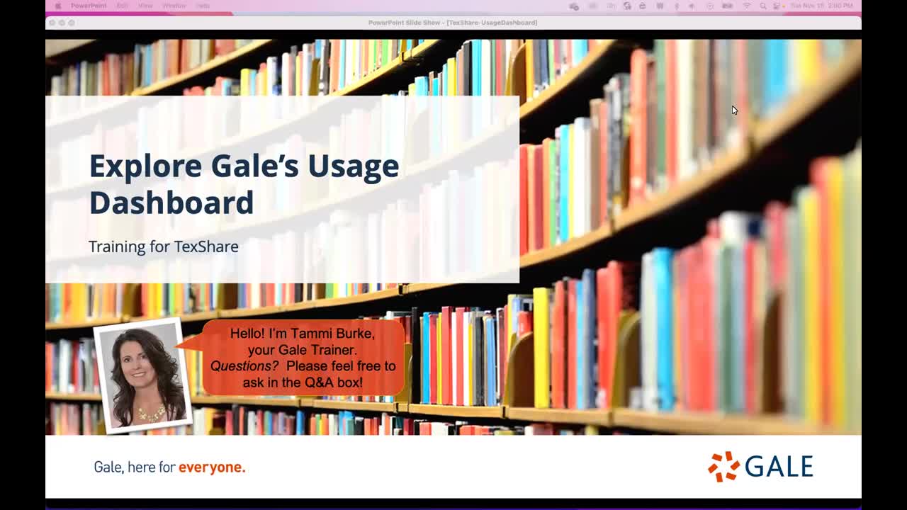 For TexShare: Explore Gale's Usage Dashboard