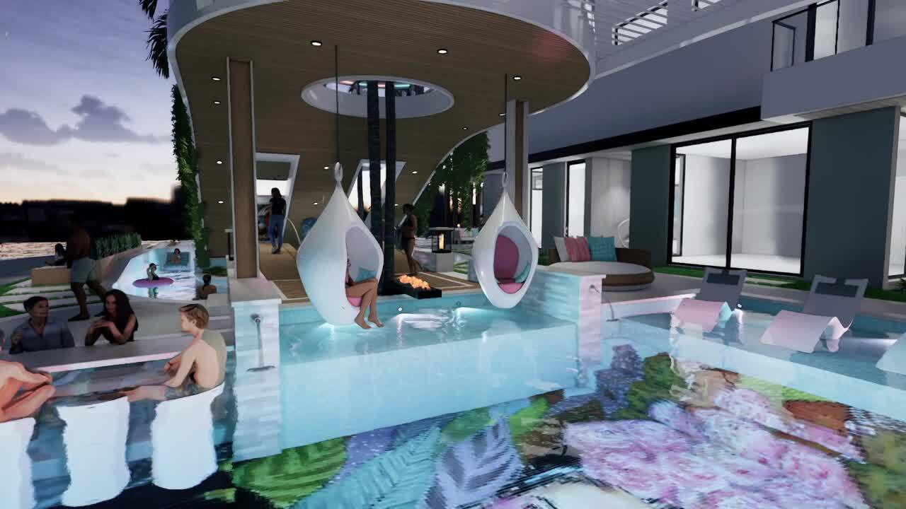 Video del diseño Miami Vice de Brad de la Piscina del millón de dólares de 2023. 