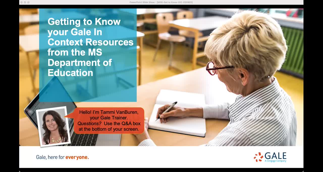 Getting to Know your Gale In Context Resources from the MS Department of Education