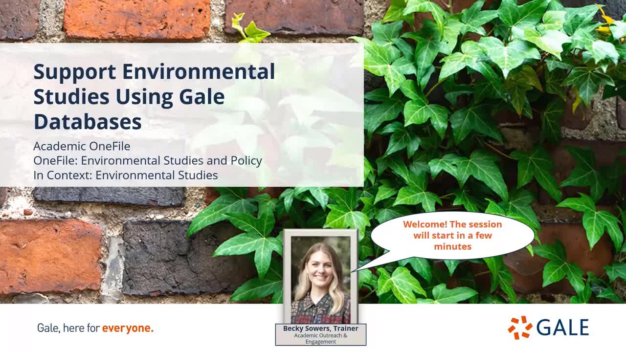 Supporting Environmental Studies Using Gale Databases - For Higher Ed Users
