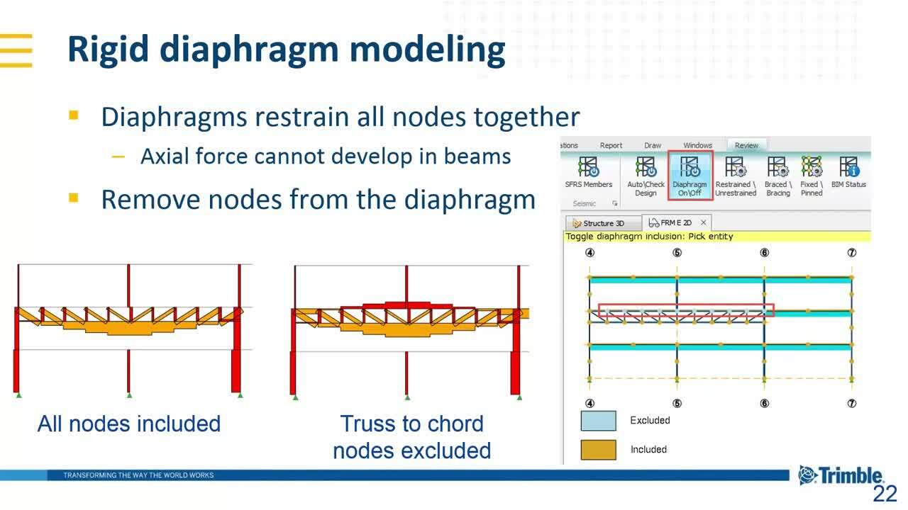 Working with Diaphragms in Tekla Structural Designer