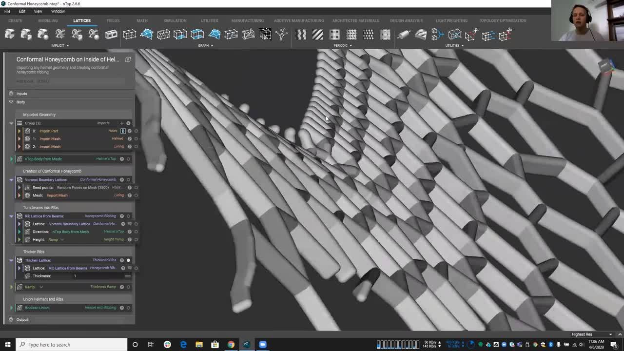 Video: Voronoi lattice ramping thickness and spacing
