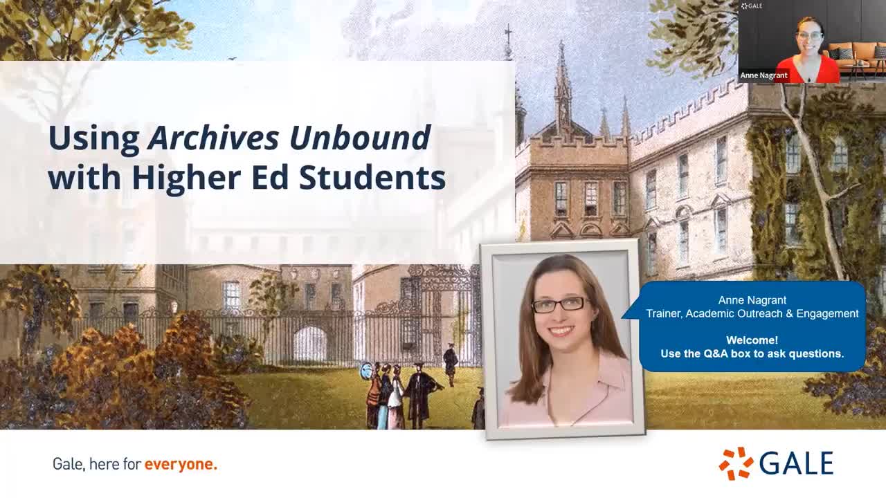 Using Archives Unbound with Higher Ed Students