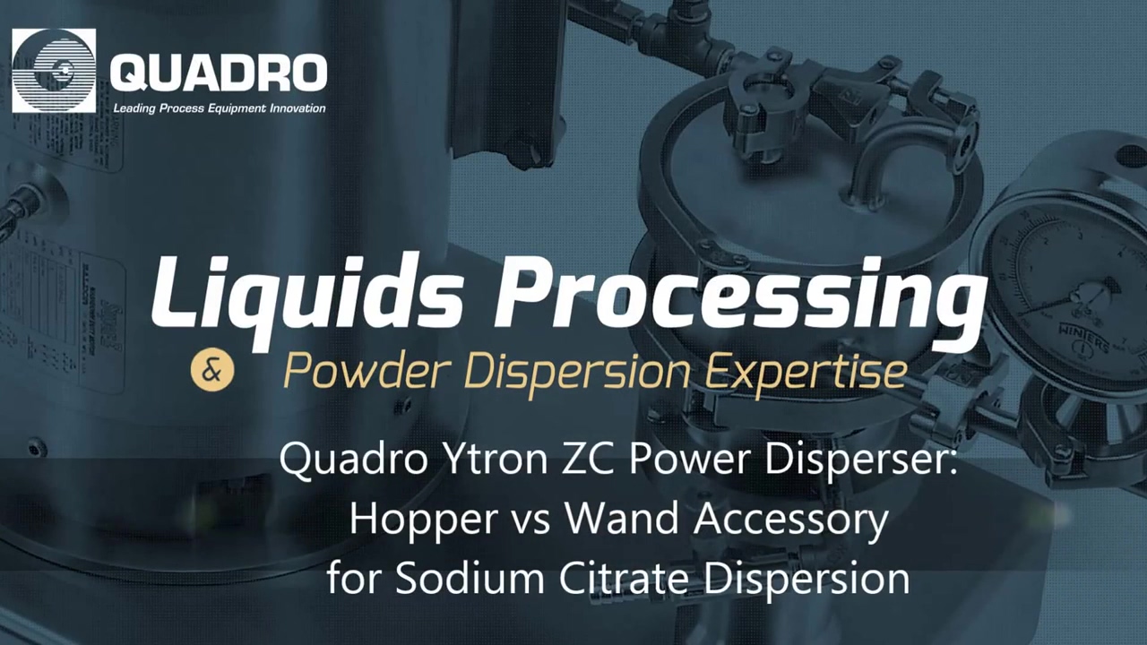 Quadro Ytron ZC Sodium Citrate Dispersion - Hopper vs Wand