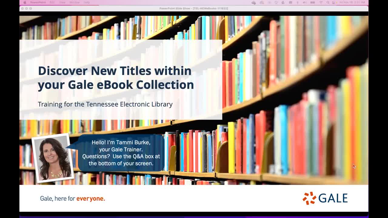 For TEL: Discover New Titles within your Gale eBooks Collection