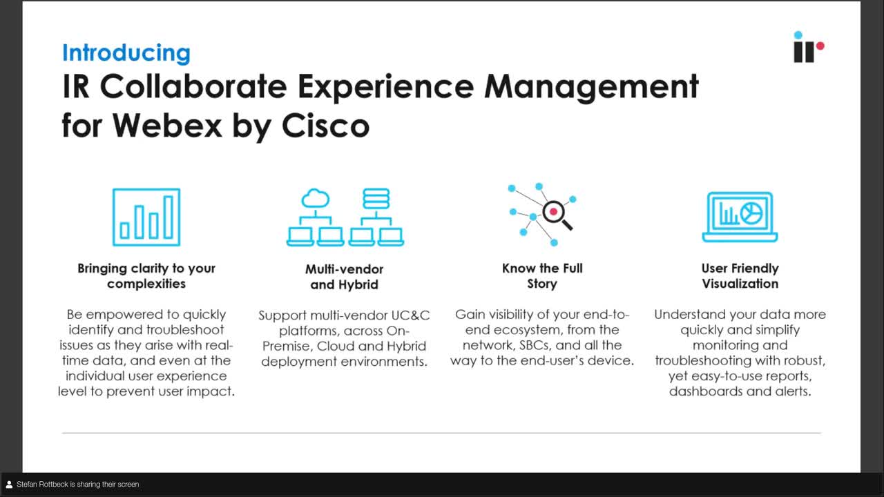 IR Collaborate Experience Management for Webex