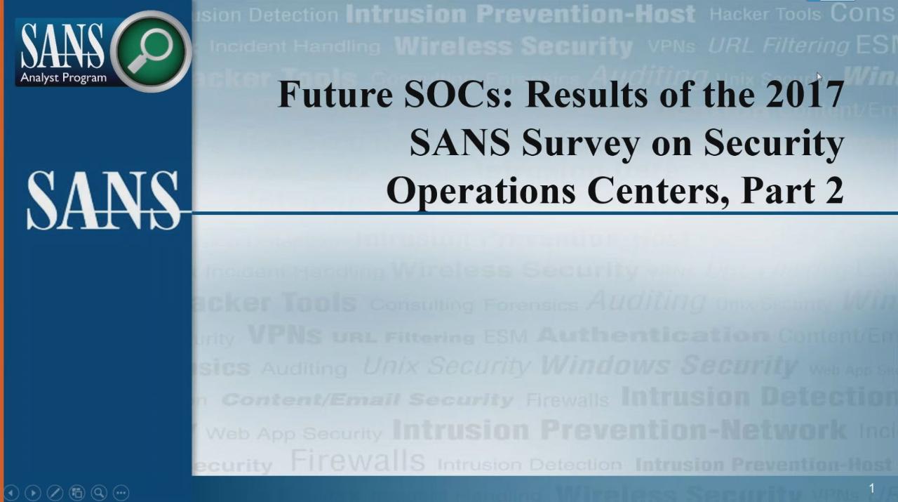 SANS Survey: Future SOCs