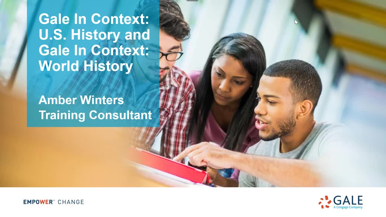 Gale In Context: U.S. and World History Webinar