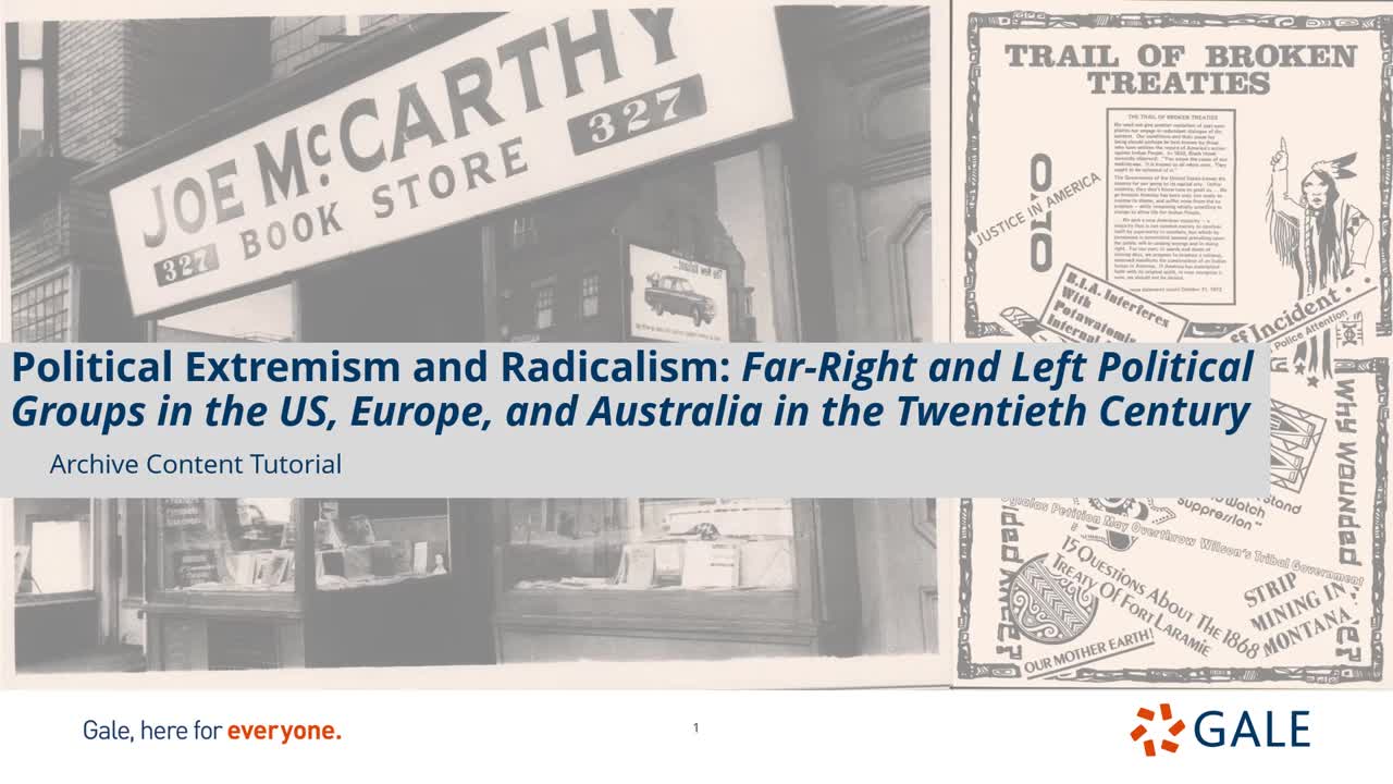 Political Extremism and Radicalism: Far-Right and Left Political Groups in the US, Europe, and Australia in the Twentieth Century - Content Overview - For Higher Ed Users
