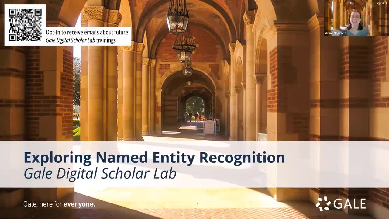 Gale Digital Scholar Lab: Exploring Named Entity Recognition