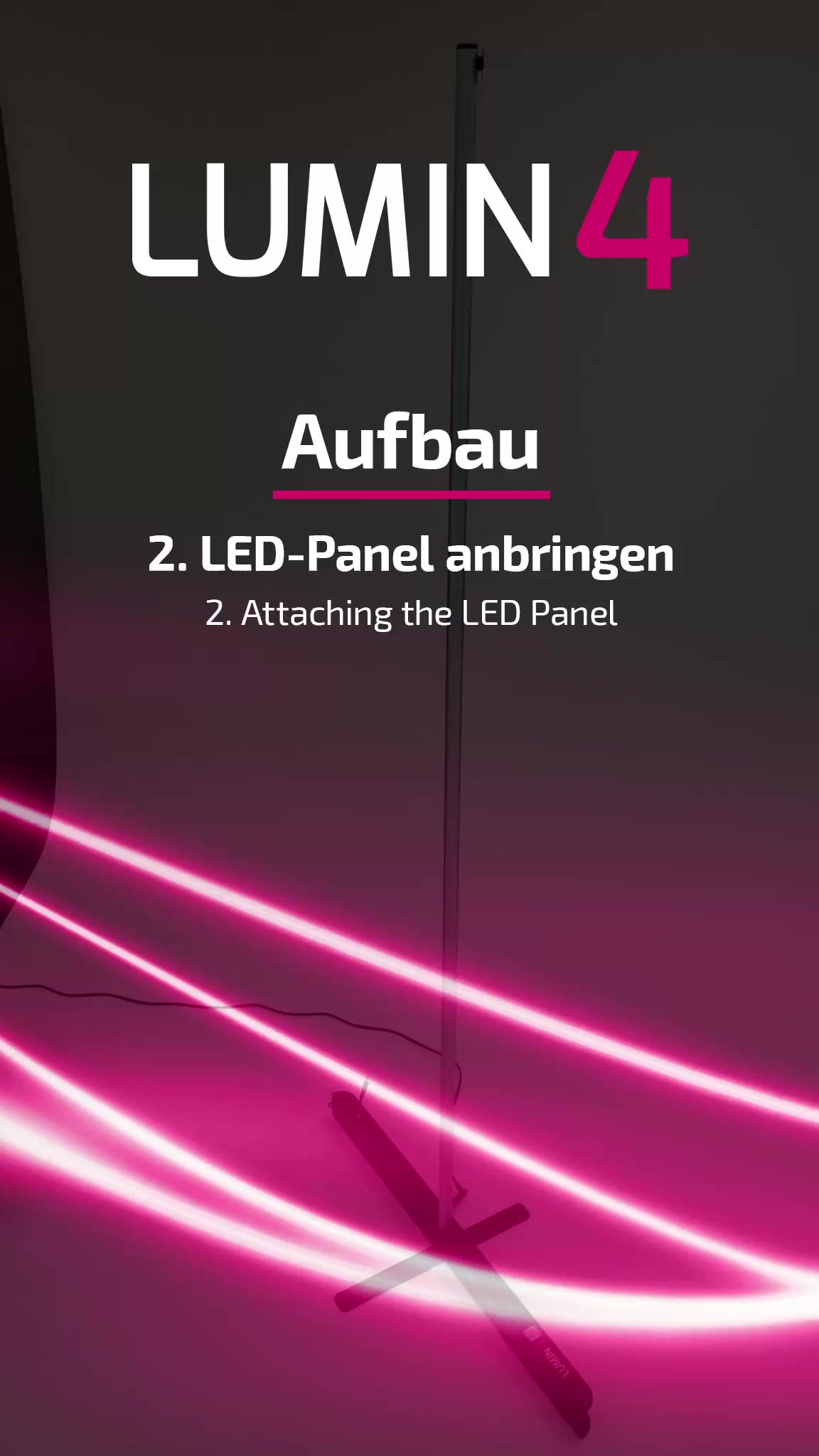 LUMIN4 Aufbau 2 LED-Panel anbringen