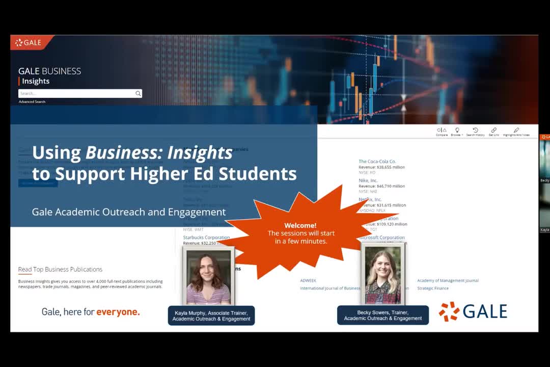 Using Gale Business: Insights to Support Higher Ed Students
