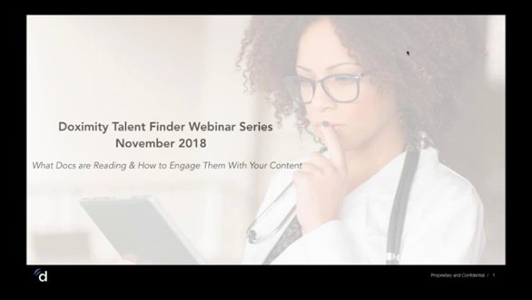 Engaging Physicians in Content Webinar Recording
